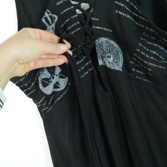 Verillas Shield Maiden Maxi Dress XL Black Renaissance Faire Cosplay Medieval - Picture 12 of 12